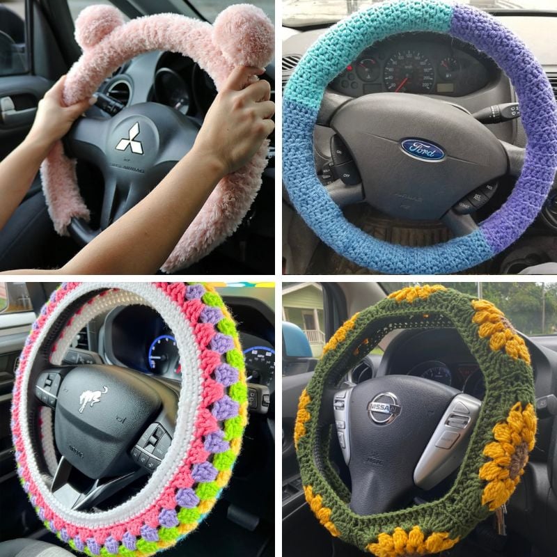 17 Crochet Steering Wheel Cover Patterns feat image