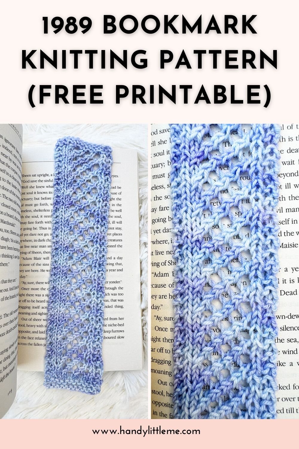 1989 Bookmark Knitting Pattern