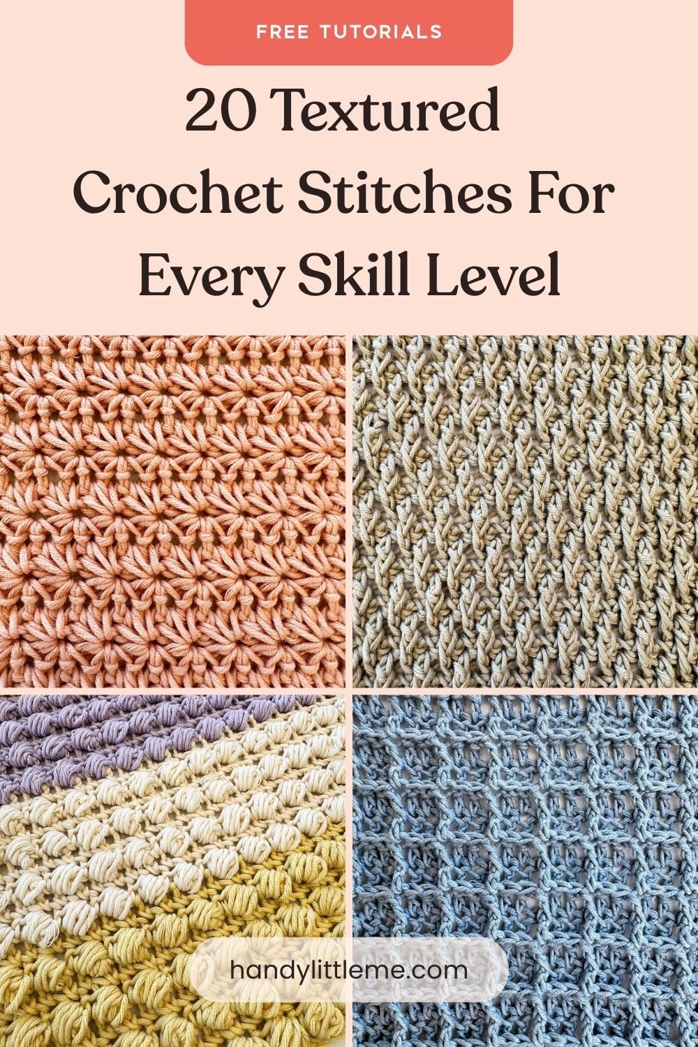 20 Free Textured Crochet Stitches