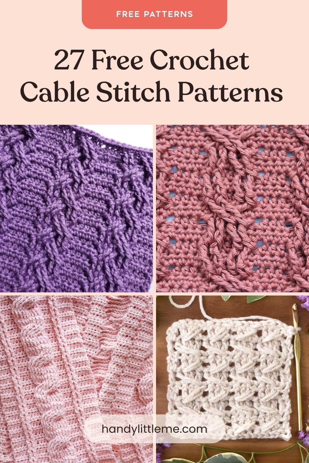 27 Free Crochet Cable Stitch Patterns
