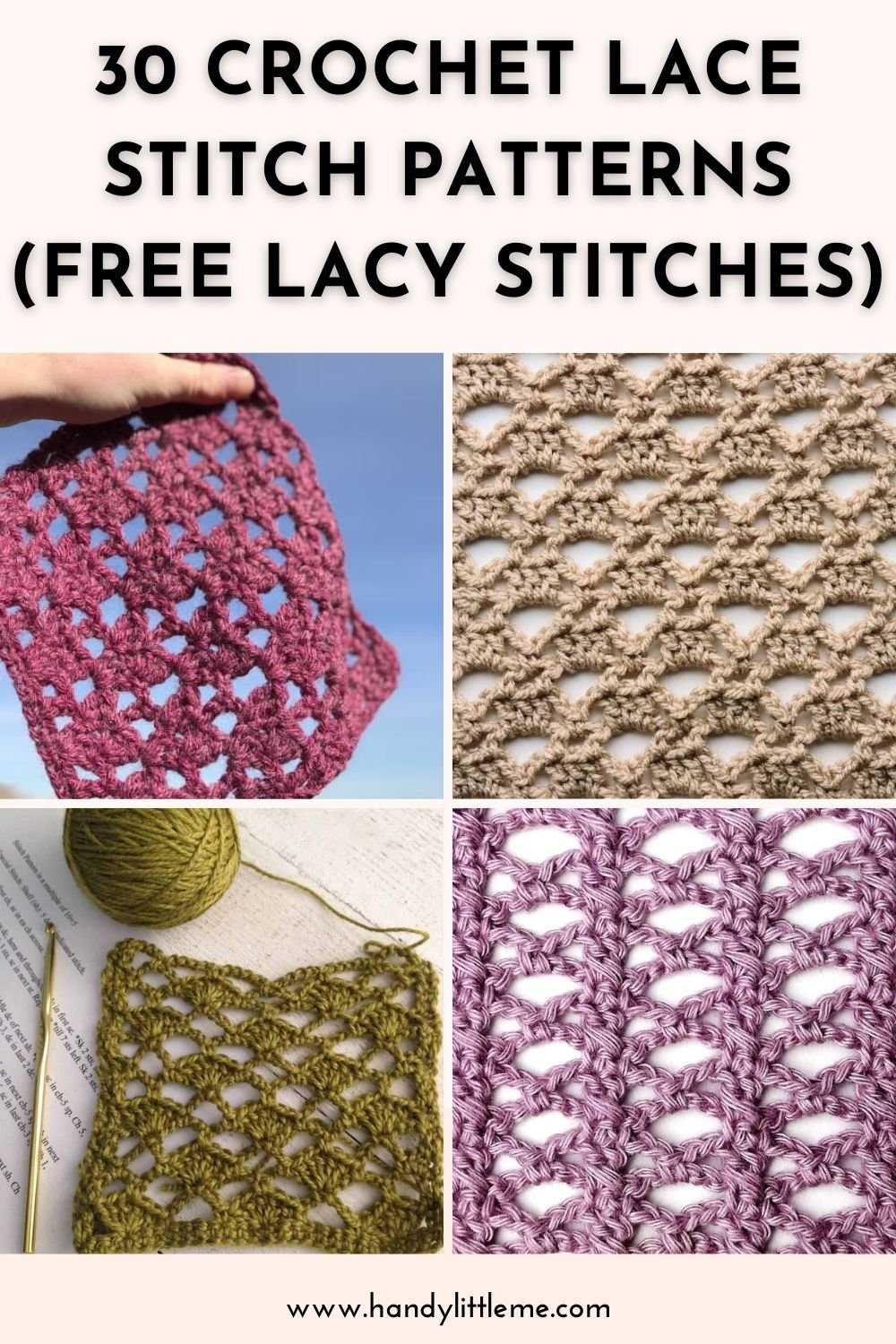 30 Crochet Lace Stitch Patterns Free Lacy Stitches