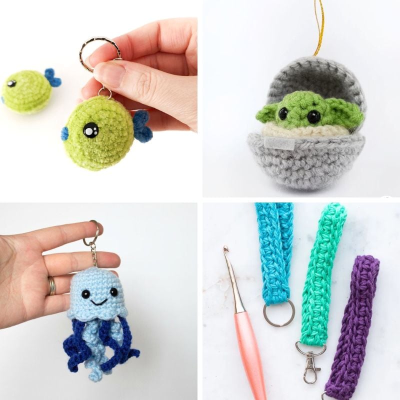 60 Free Crochet Keychain Patterns feat image