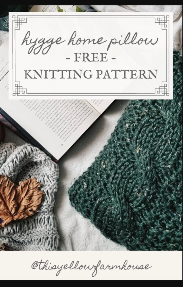 A Free Knitting Pattern: Hygge Home Knit Pillow Cover by This Yellow Farmhouse