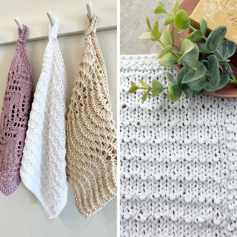 Andalusian stitch knitted dishcloth