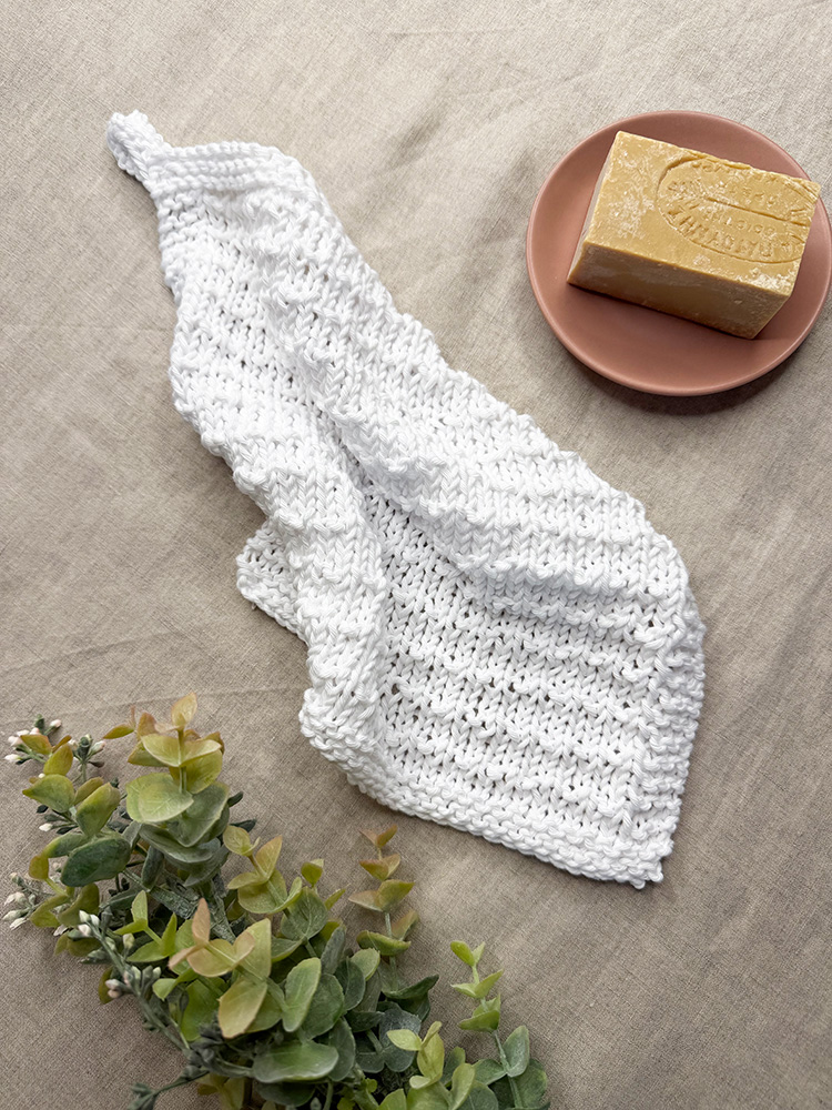Andalusian stitch knitted dishcloth