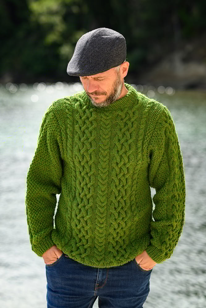 Aran sweater knitting pattern for men