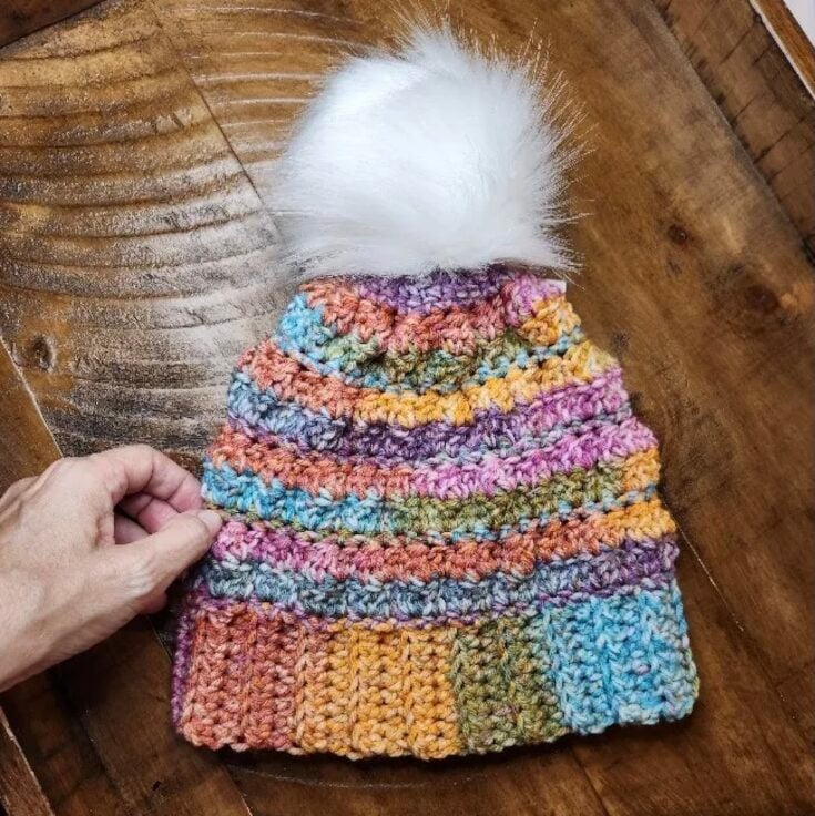 Arctic Flair Beanie Free Crochet Pattern (All Sizes!) by Carol Hladik Designs