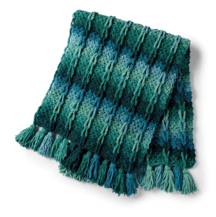 Image for Bernat Mock Cable Crochet Blanket by Yarnspirations