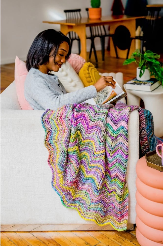 Bahama Blanket Tunisian Crochet Chevron Throw by TL Yarn Crafts