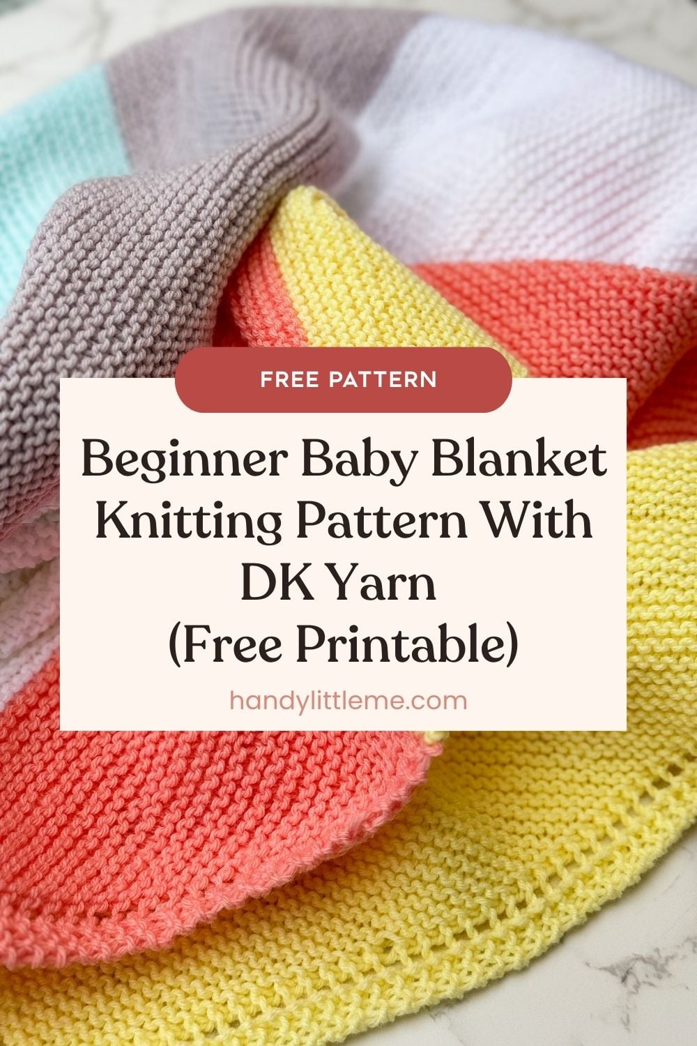 Beginner Baby Blanket Knitting Pattern With DK Yarn Free Printable