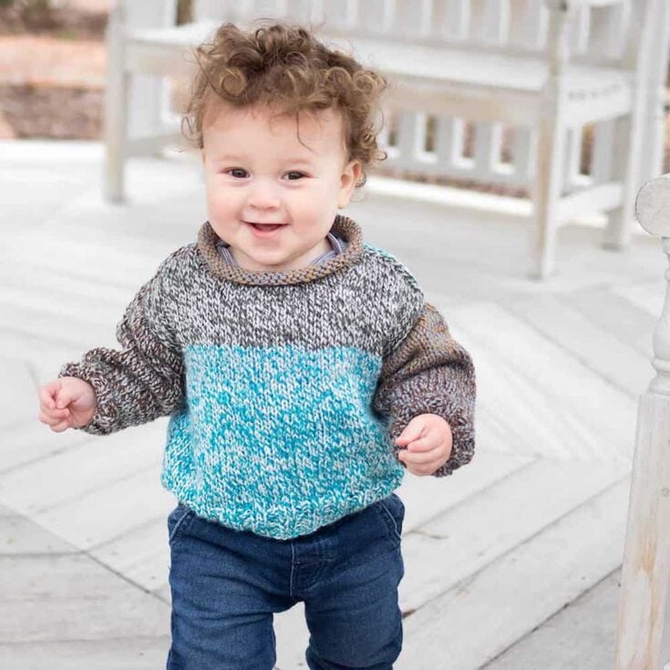 Beginner Baby Sweater Knitting Pattern by Gina Michelle