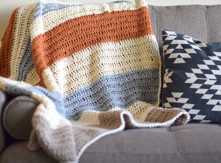 Beginner Fall Throw Blanket by Mama In A Stitch