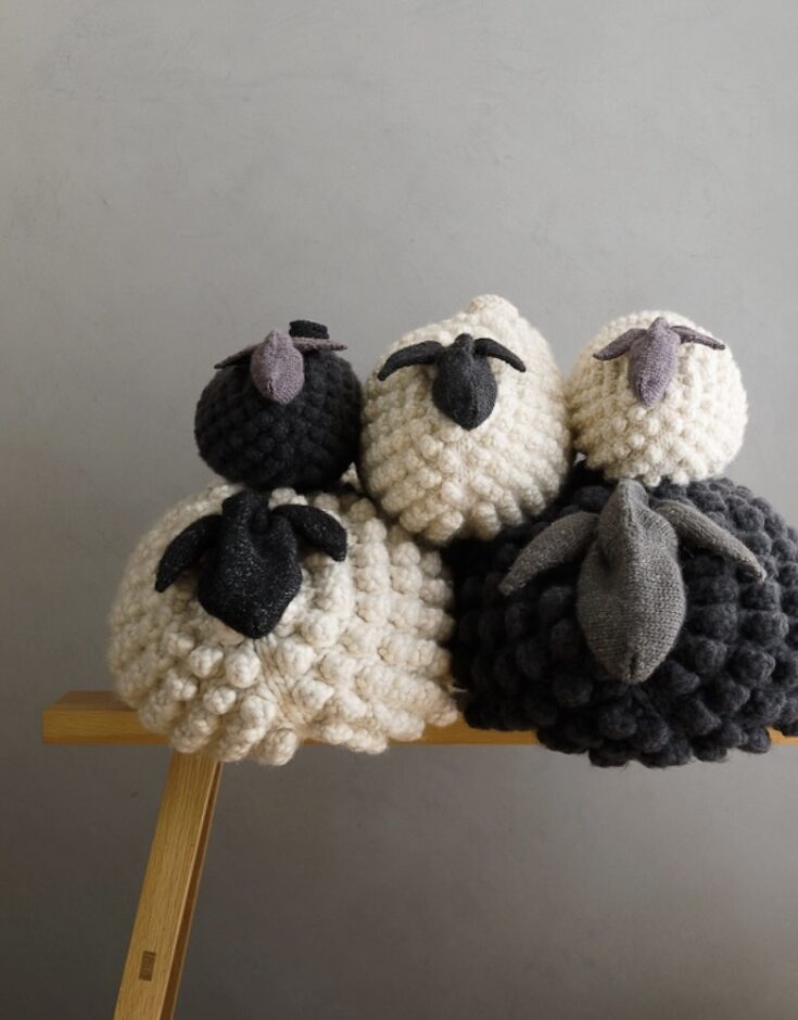 Bobble Sheep Pillow In Partridge by Purl Soho