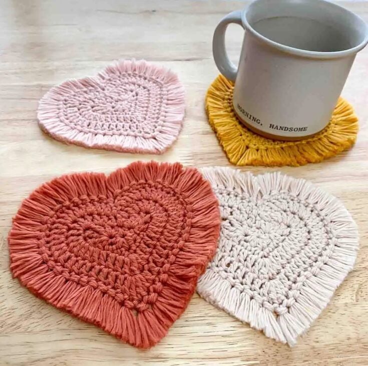 Image for Boho Crochet Heart Coaster by Stitching-Together