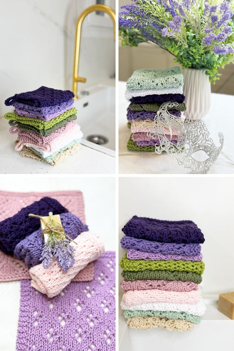 Bridgerton inspired dishcloths with lace knitting
