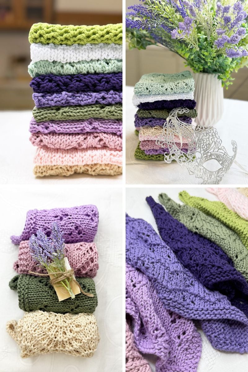 Bridgerton inspired knitted dishcloths