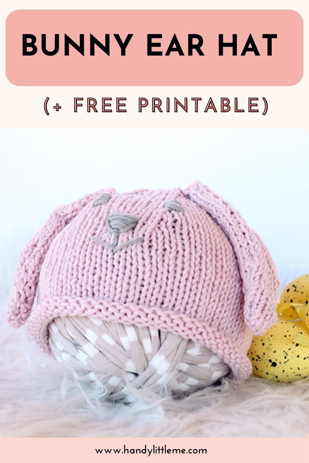 Bunny ear hat knitting pattern