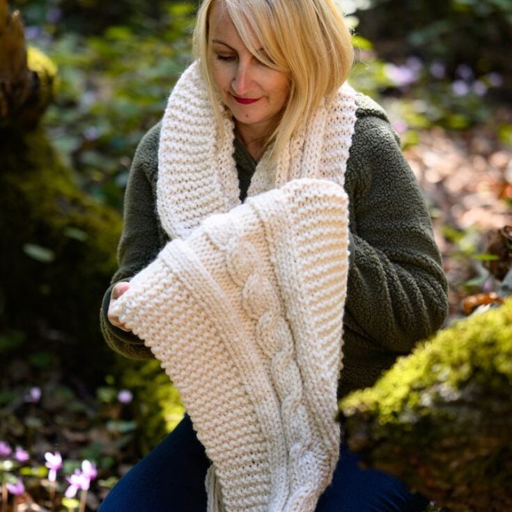 Image for Cable Scarf Knitting Pattern (Free Printable)
