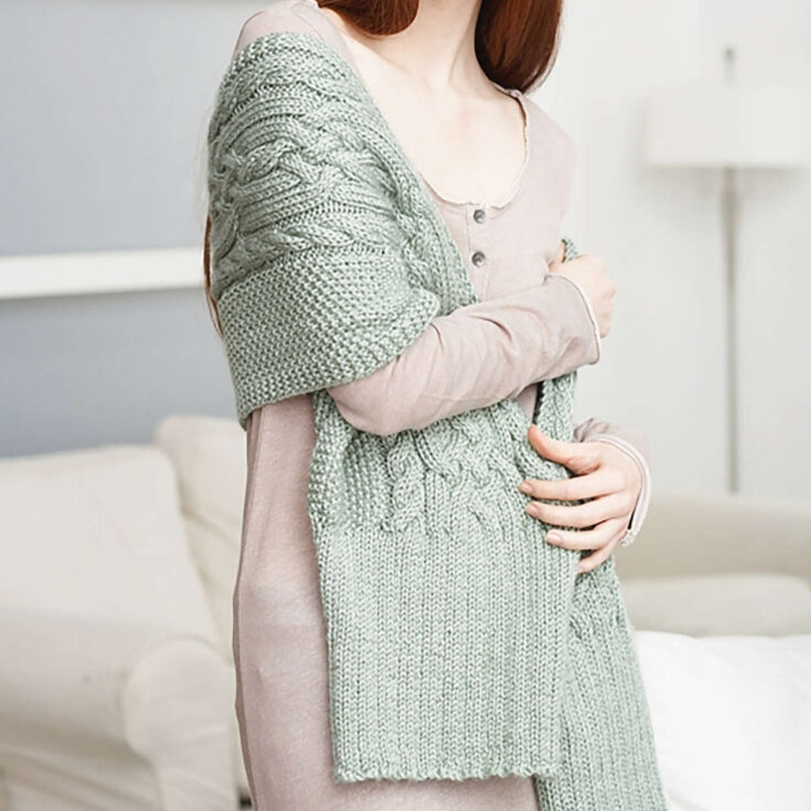 Image for Caron Celtic Cables Wrap by Yarnpirations
