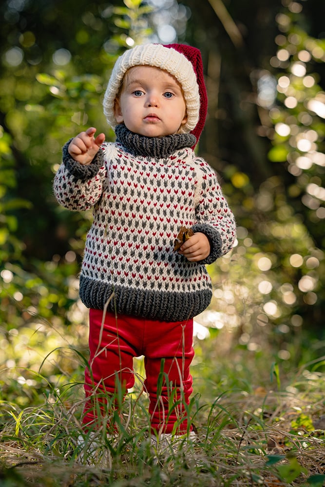 Christmas Nordic sweater pattern for kids