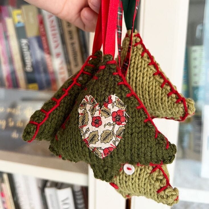 Image for Knitted Christmas Tree Ornament (Free + Easy Pattern)
