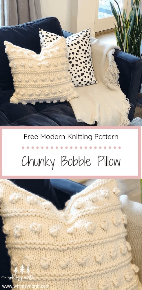 Chunky Bobble Pillow &ndash; Free Pillow Knitting Pattern by Whimsynorth