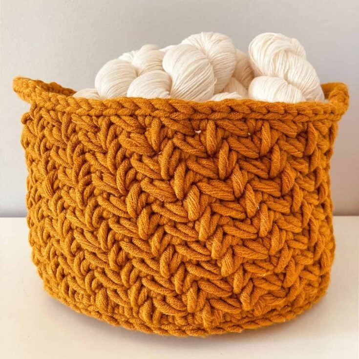 Chunky Crochet Basket Free Pattern by Ned & Mimi