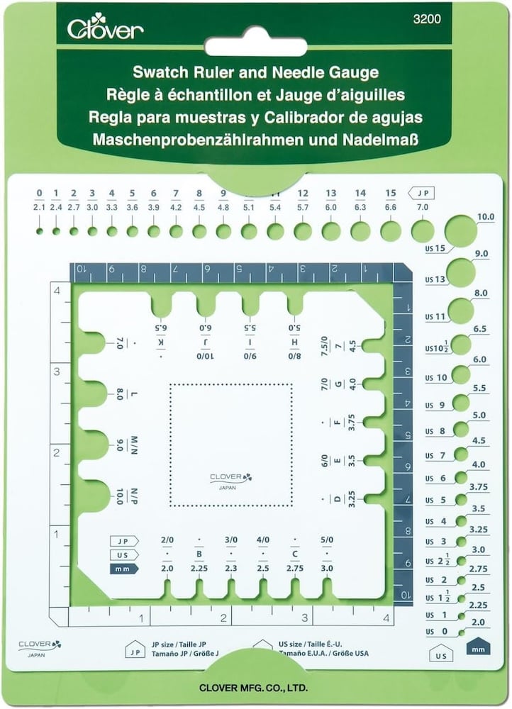 Clover Swatch Ruler & Needle Gauge