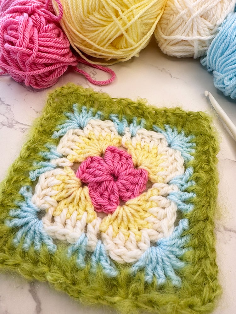 Confetti granny square crochet
