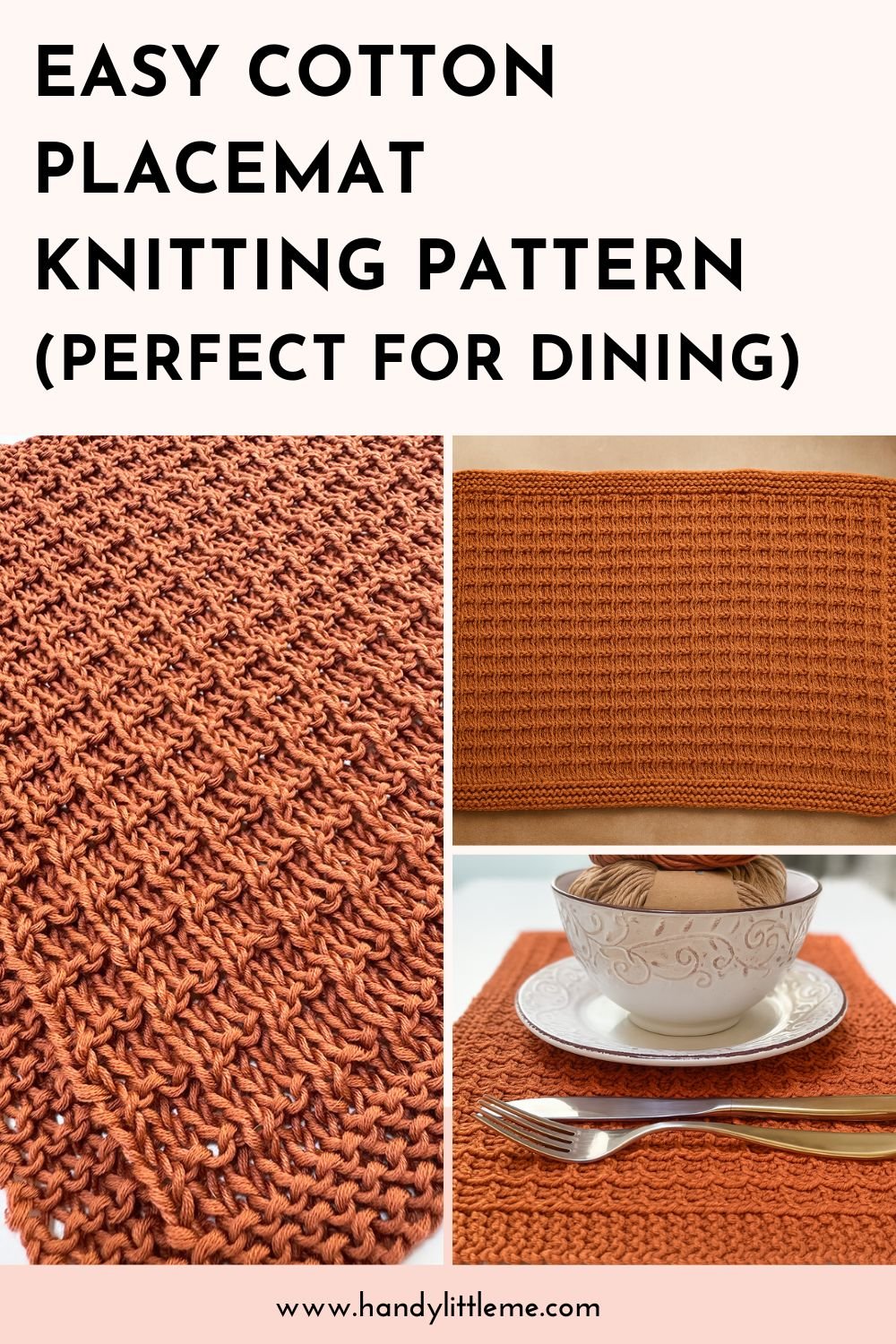 Cotton placemat knitting pattern