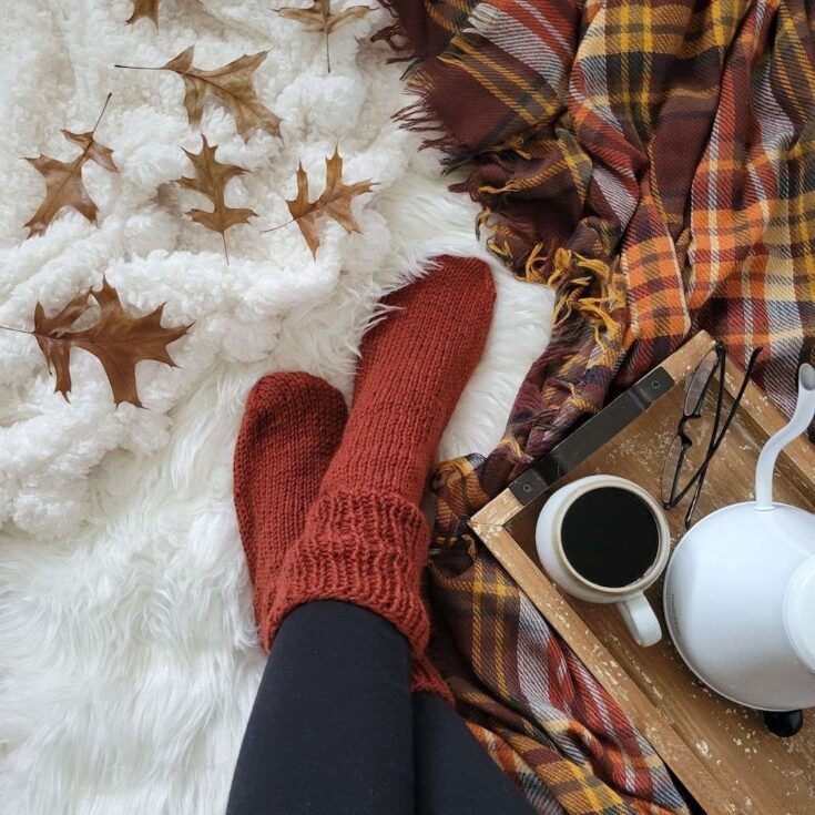 Cozy Cabin Tube Sock Knitting Pattern by Broome Fields