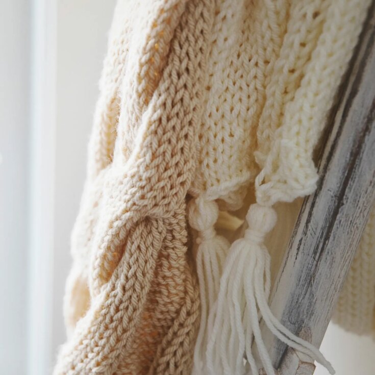 Image for Free Cable Knit Blanket Pattern by Leelee Knits