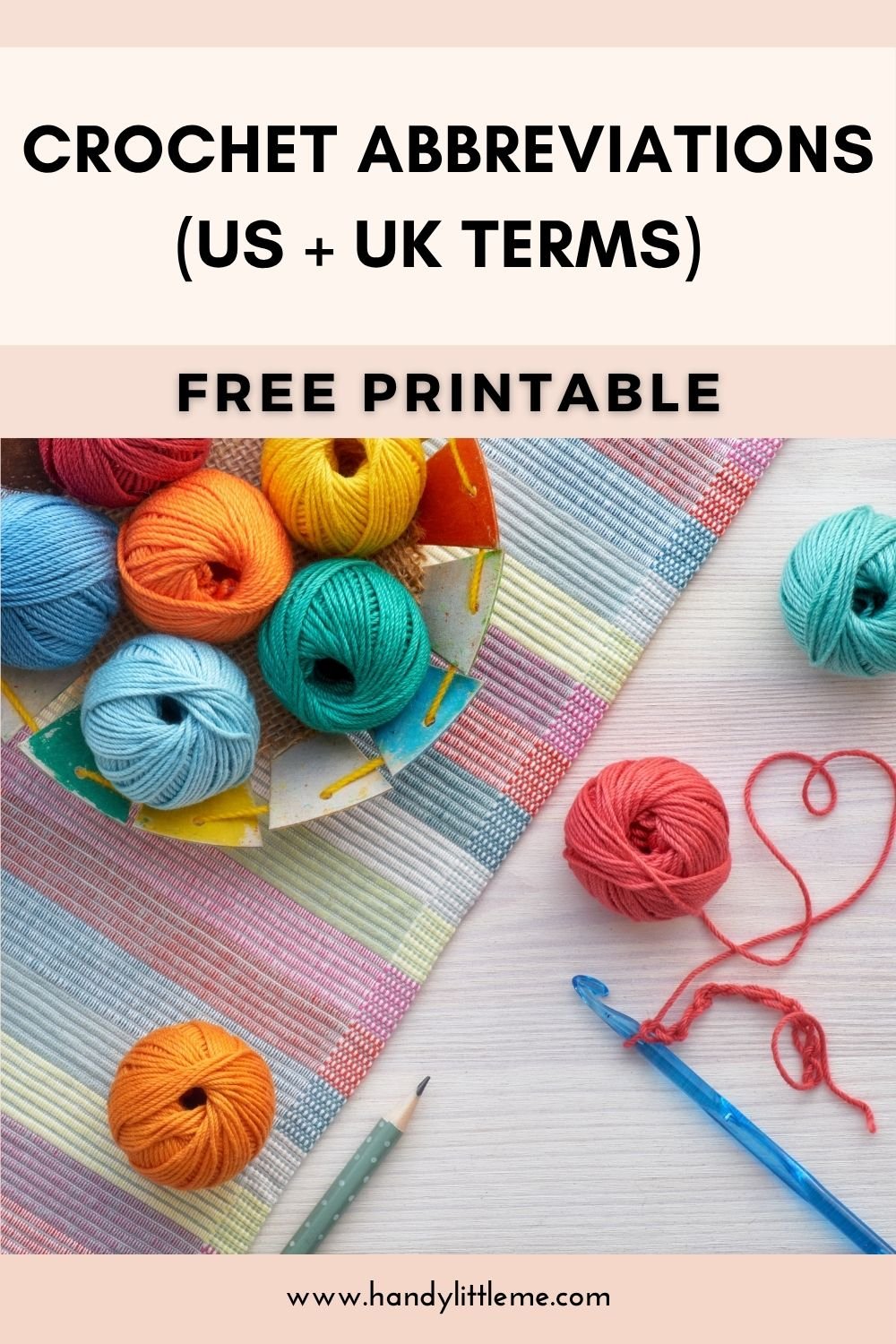 Crochet Abbreviations Free Printable