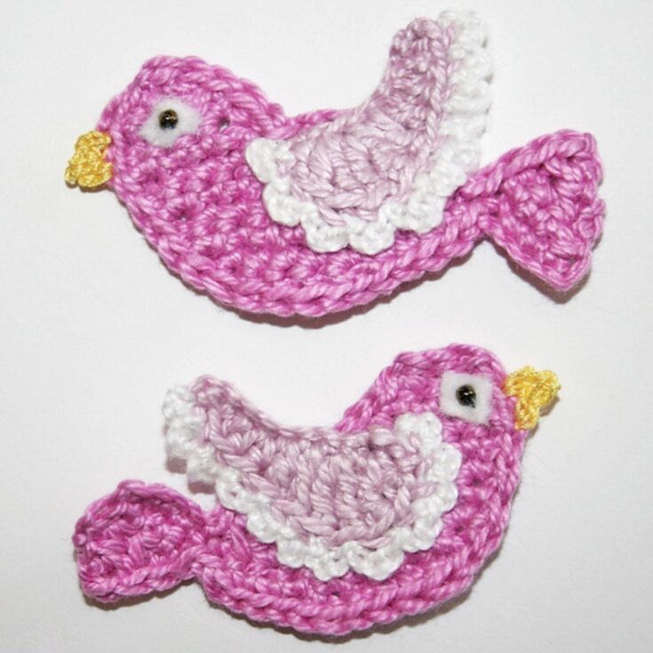 Crochet Bird Applique by Nana Sue