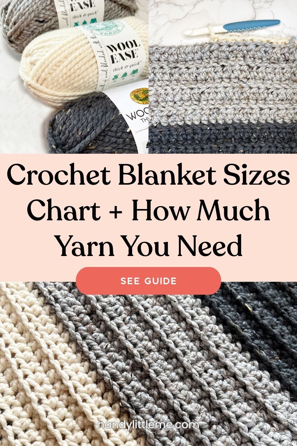 Crochet Blanket Sizes Chart and How Much Yarn You Need