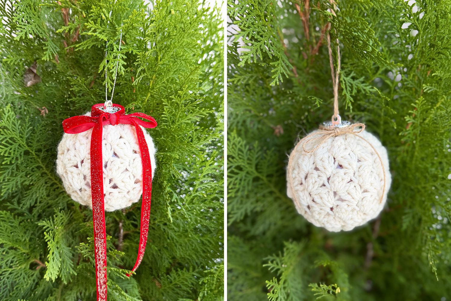 Crochet Christmas bauble cover