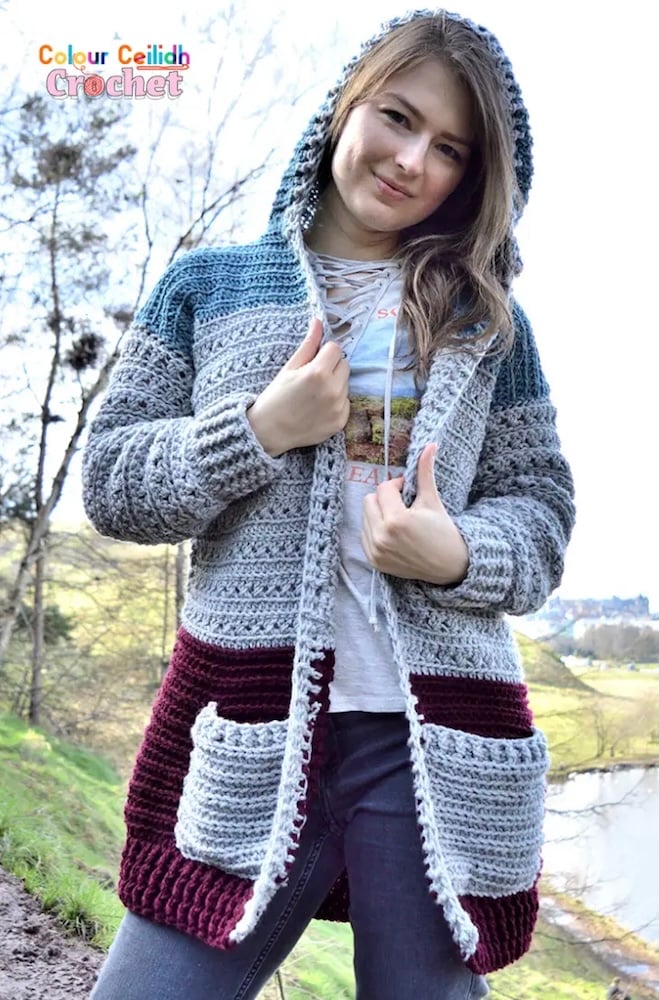 Crochet Cross Stitch Hoodie by Color Ceilidh Crochet