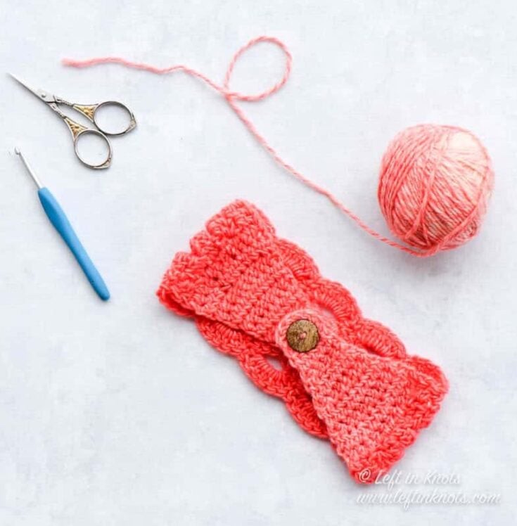 Image for Crochet Frosted Petals Ear Warmer by Left In Knots