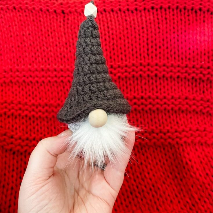 Crochet Gnome Ornament by The Friendly Red Fox