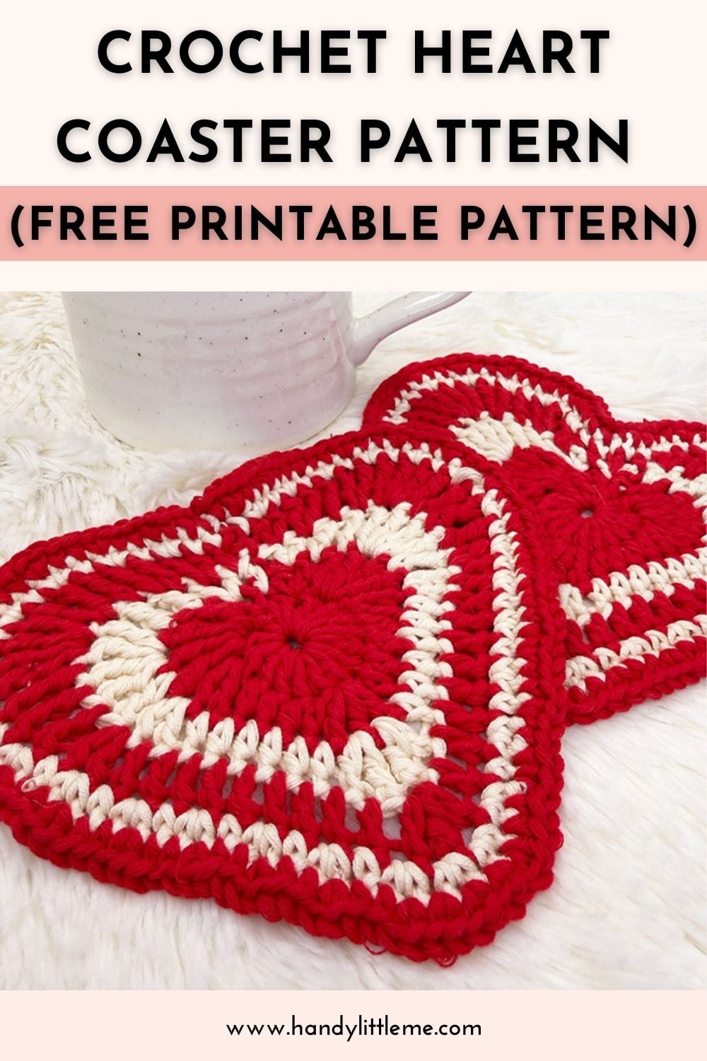 Crochet Heart Coaster Pattern Free Pattern