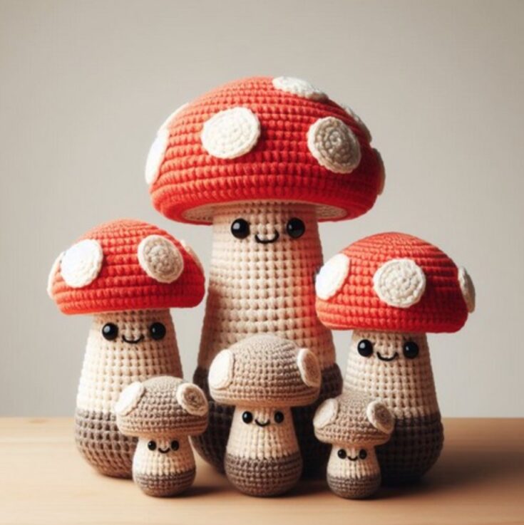 Crochet Mushrooms Amigurumi Idea by The Amigurumi