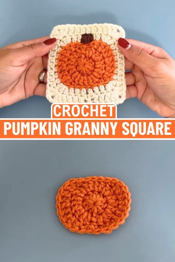 Crochet Pumpkin Granny Square by Yarn Items