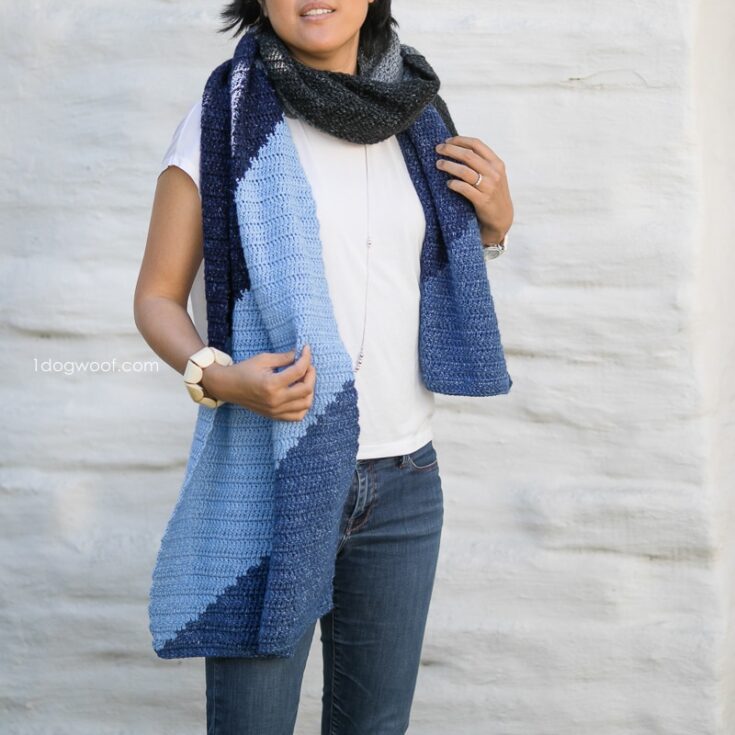 Crochet Scarf Wrap Pattern by 1 Dog Woof