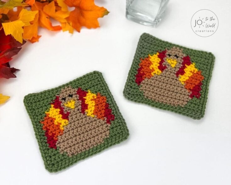 Crochet Turkey Coaster by Jo to the World Creations