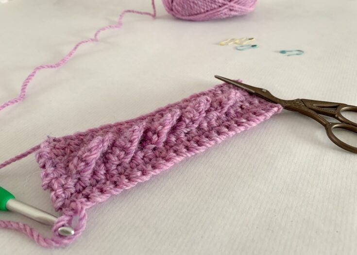 Crochet Twisted Cable Stitch Tutorial by Dora Does