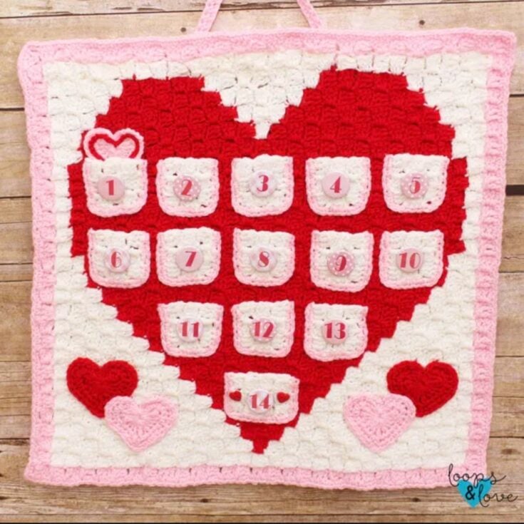 Crochet Valentine’s Day Countdown Calendar by Loops And Love Crochet