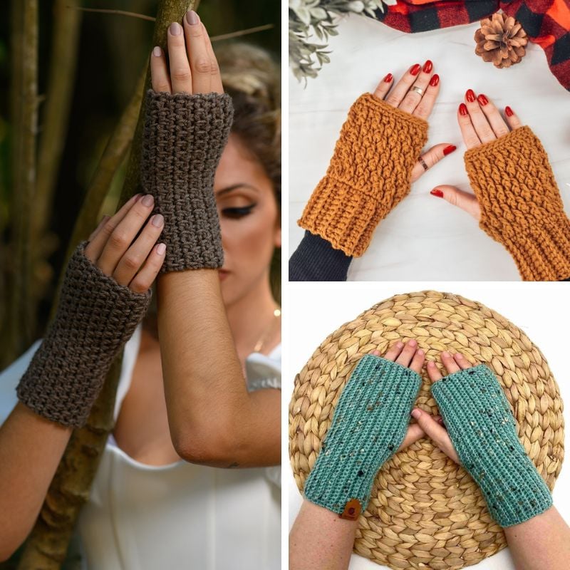 17 Free & Easy Crochet Fingerless Gloves Patterns