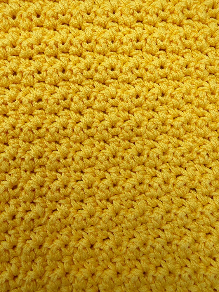 Crochet lemon peel stitch close up
