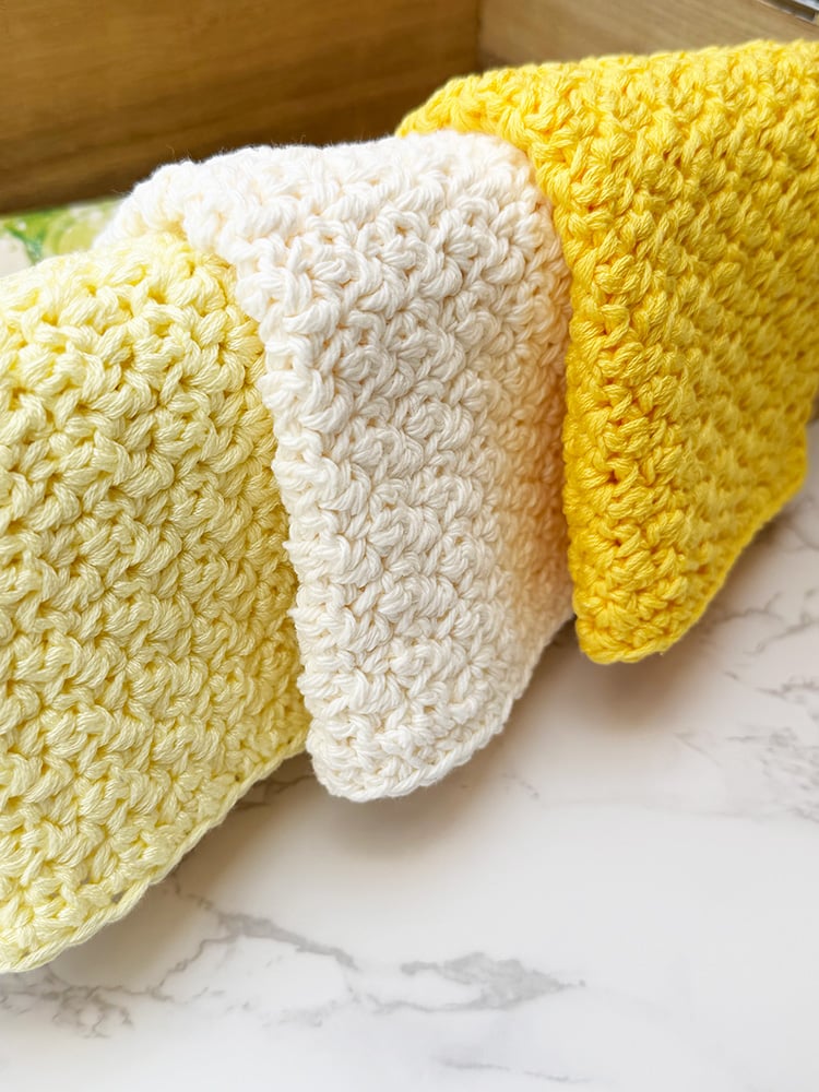 Crochet lemon peel stitch dishcloths