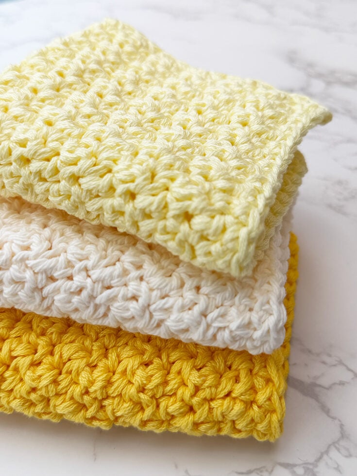 Crochet lemon peel stitch folded dihcloths